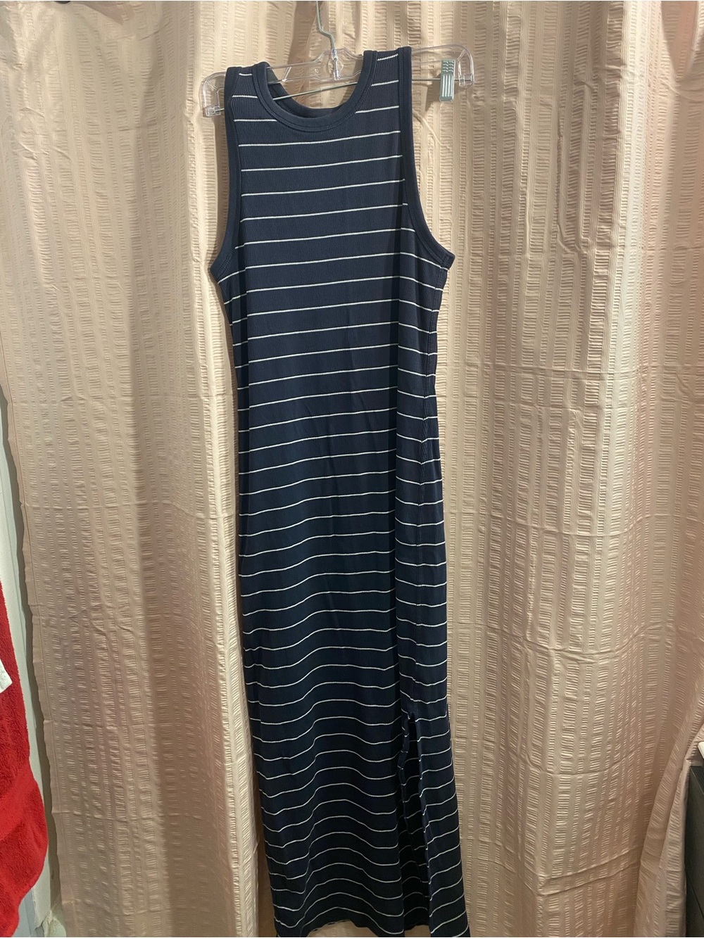Universal Thread Navy and White Striped Sleeveless Maxi Dress